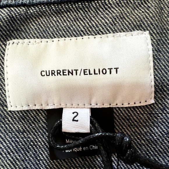 NWT Current/Elliott The Baby Trucker 100% Cotton Denim Jacket Size 2 or … - Picture 4 of 11